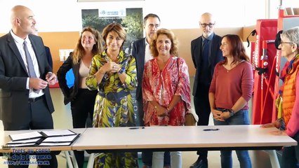 Visite du collège de TRETS entièrement rénové par MARTINE VASSAL présidente du département 30sept2025