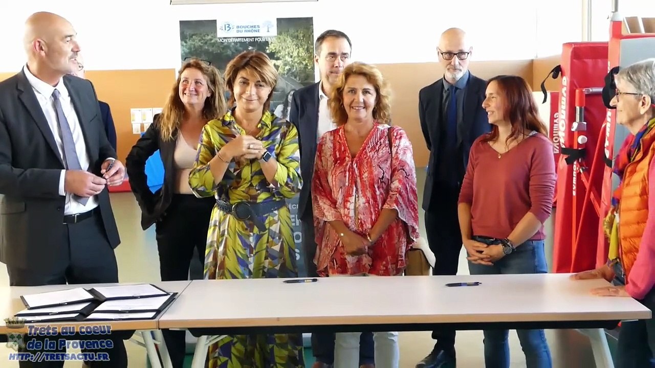 Visite du collège de TRETS entièrement rénové par MARTINE VASSAL présidente du département 30sept2025