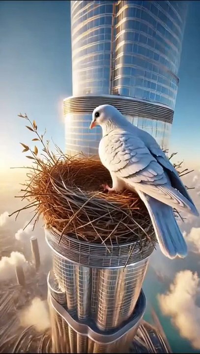 Pigeon nest on Burj khalifa 😱