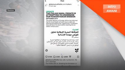 GSF terus belayar ke Gaza walaupun Itali tarik diri