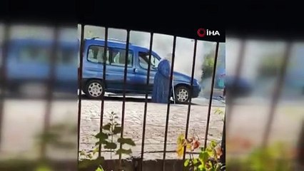 Diyarbakır’da hareket halindeki araç alev aldı