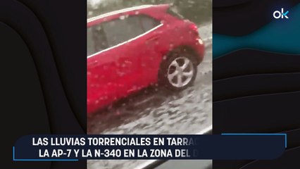 Las lluvias torrenciales en Tarragona paralizan la AP-7 y la N-340 en la zona del delta del Ebro