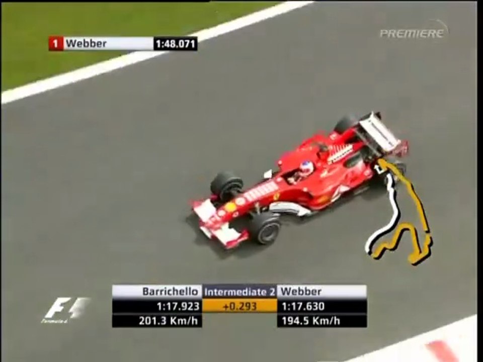 F1 – Rubens Barrichello (Ferrari V10) lap in qualifying – Belgium 2005