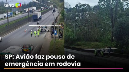 Avião faz pouso de emergência em rodovia no interior de SP