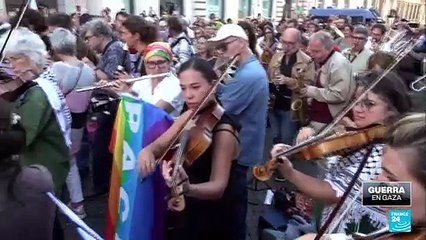 Músicos italianos se manifiestan contra la guerra en Gaza