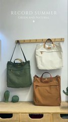 Canvas Leather Tote Bag for Commuters | Practical & Chic | Capacity for 14" Laptop | Laptop Tote | SYMONHO