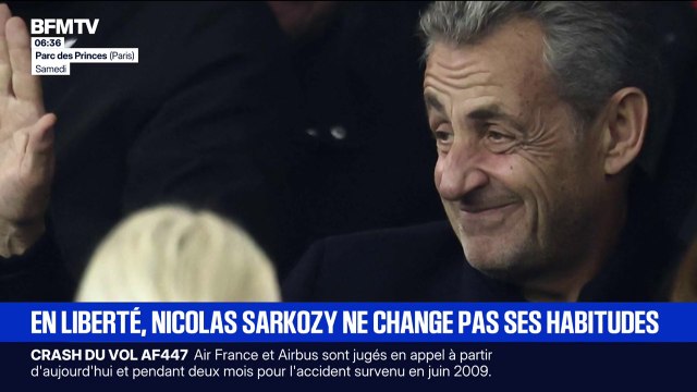 Présent au Parc des Princes pour encourager le PSG, Nicolas Sarkozy ne veut pas changer ses habitudes avant son incarcération