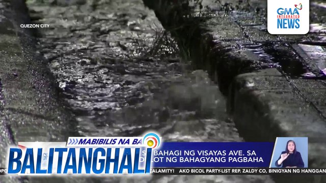 Tubig, bumulwak sa bahagi ng Visayas Ave. sa Brgy. Vasra; nagdulot ng bahagyang pagbaha | Balitanghali