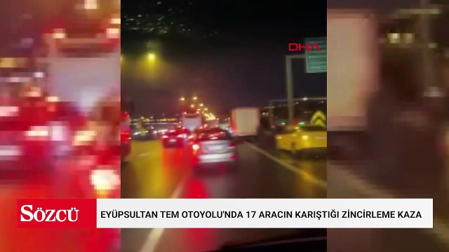 Eyüpsultan TEM Otoyolu'nda 17 aracın karıştığı zincirleme kaza