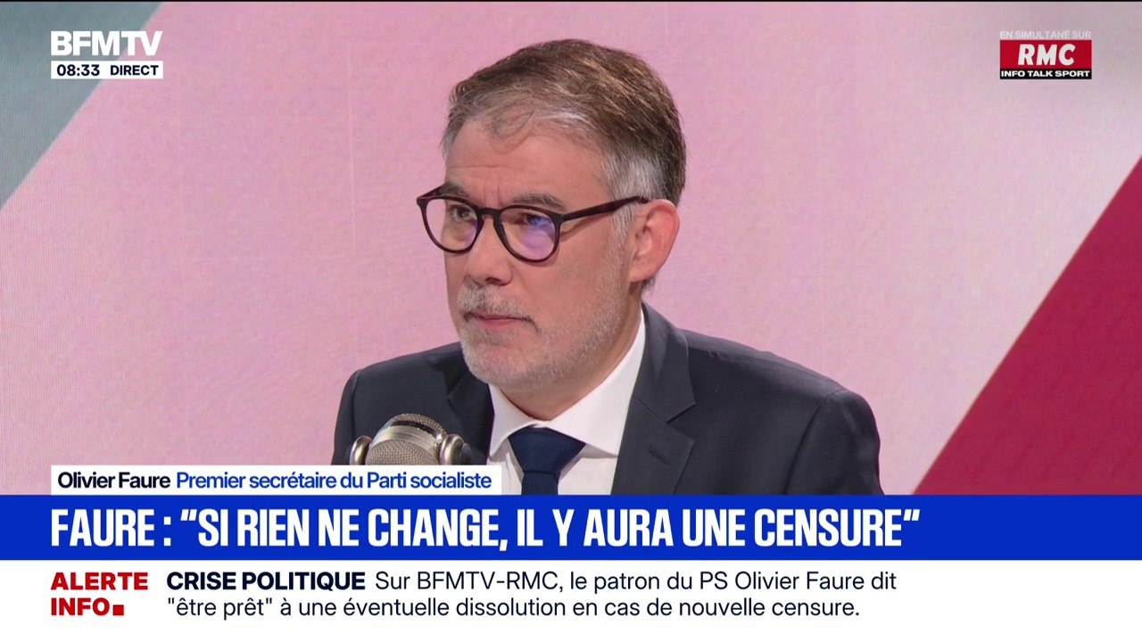 "On a bien compris ce qu'il ne voulait pas (sur le budget) mais on a pas très bien compris ce qu'il était prêt à faire", déclare Olivier Faure sur Sébastien Lecornu