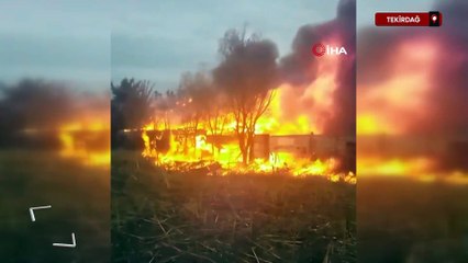 Tekirdağ'da bağ evi alev topuna döndü dakikalar içinde kül oldu