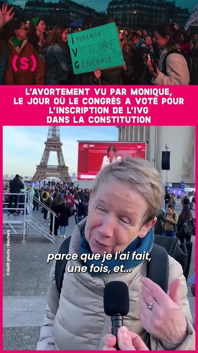 Retour en mars 2024, le 4 précisément, quand on avait papoté avec Monique sur la place du Trocadéro, où était retransmis le vote du Congrès sur l’inscription de l’IVG dans la Constitution.