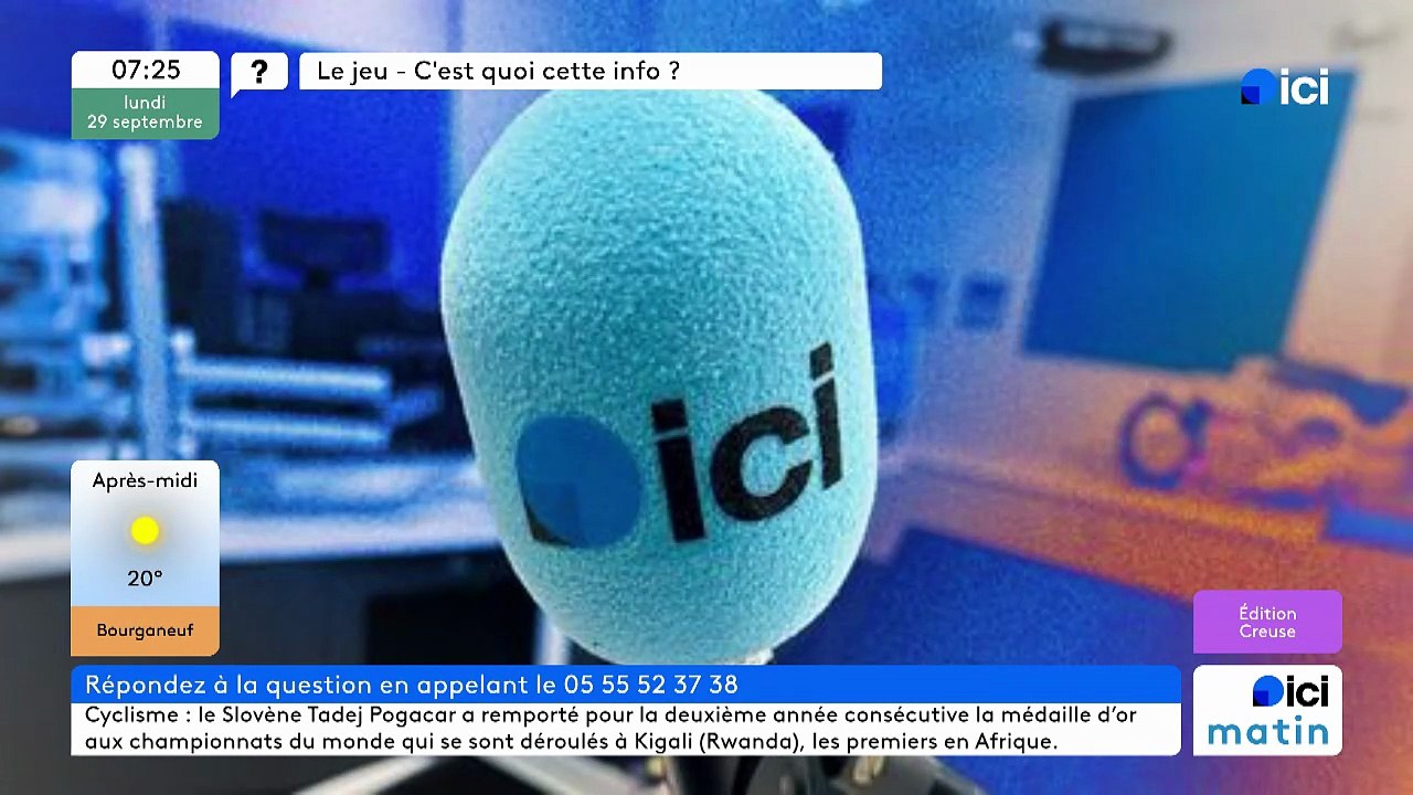 29/09/2025 - ici matin par ici Creuse en vidéo