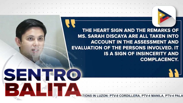 DOJ, binatikos ang pa-‘finger heart’ at side comment ni Sarah Discaya; 21 indibidwal, inirekomendang sampahan ng kaso dahil maanomalyang flood control projects | ulat ni Louisa Erispe