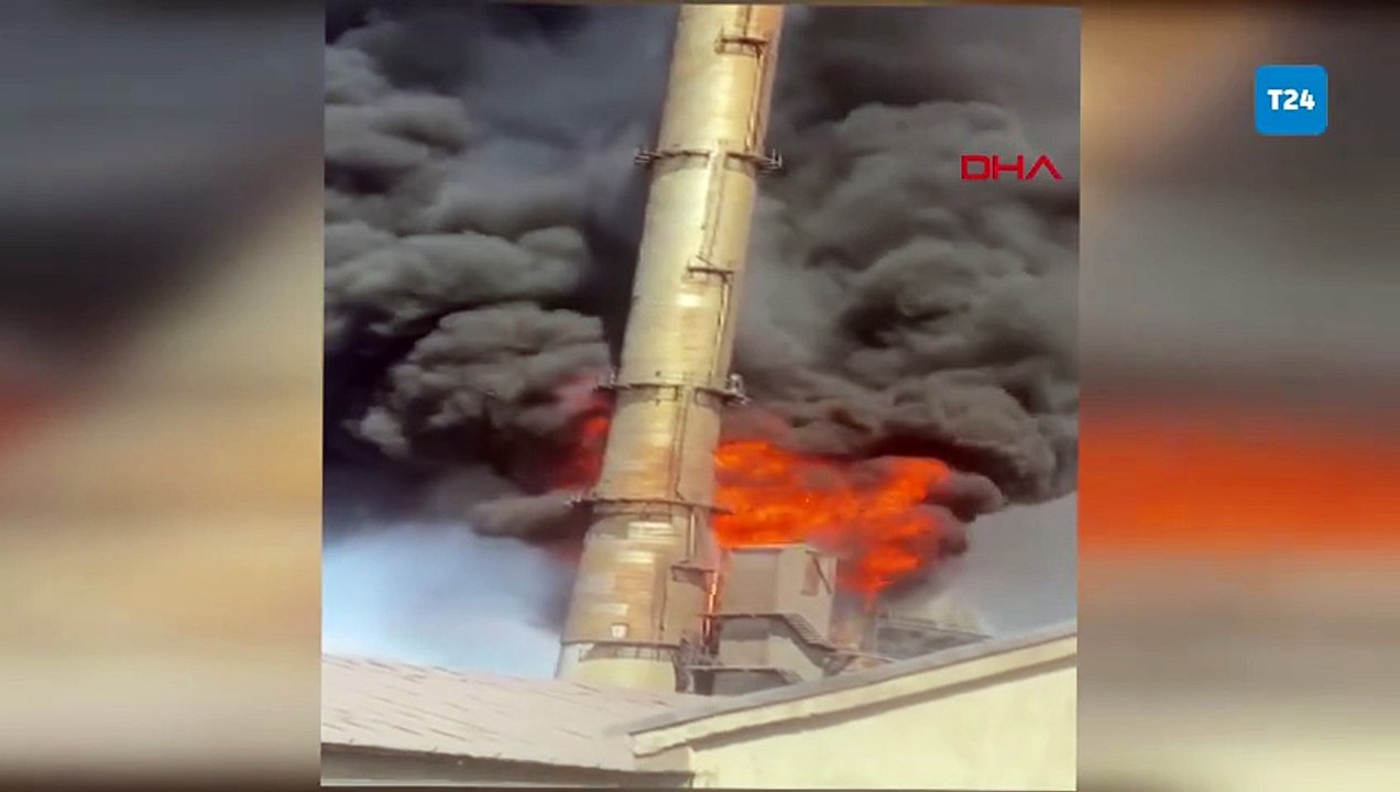 Sivas'ta termik santralde baca yangını!