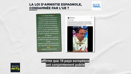 Vérification des faits : la loi d’amnistie espagnole a-t-elle été condamnée par 16 pays et l’UE ?