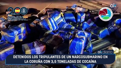 Detenidos los tripulantes de un narcosubmarino en La Coruña con 3,5 toneladas de cocaína