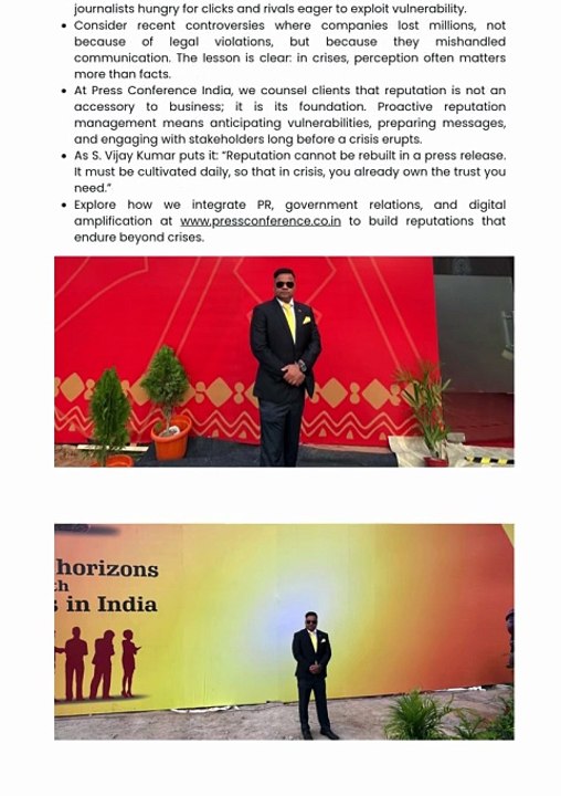 Beyond the Firefight How Proactive Crisis Management and Strategic PR Transform Threats into Triumphs for Indian Businesses”