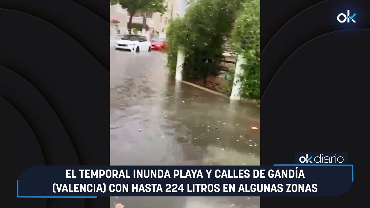 El temporal inunda playa y calles de Gandía (Valencia) con hasta 224 litros en algunas zonas
