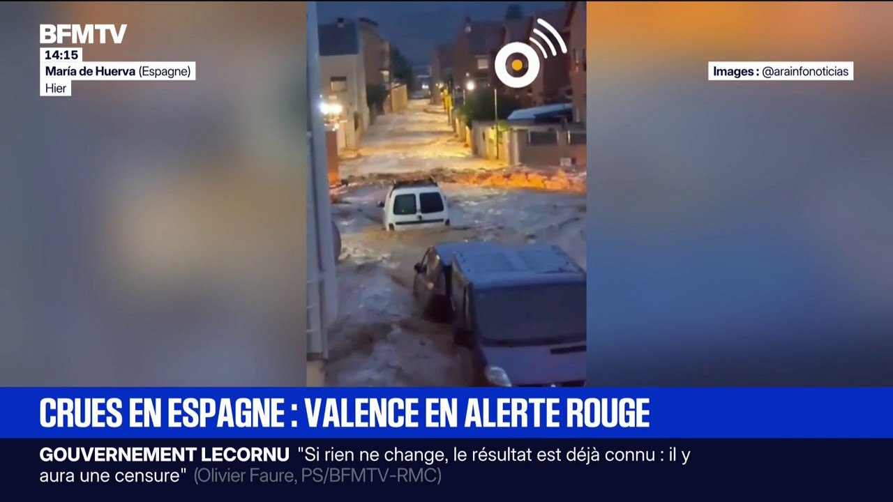 Intempéries en Espagne: la région de Valence est en alerte rouge pour de fortes pluies