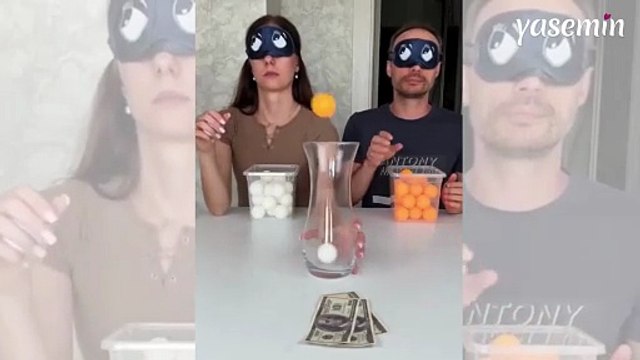 Bardağa pinpon topu atma oyunu oynayan çiftin arasına hile karıştı! Uyanık eş hemen fark etti