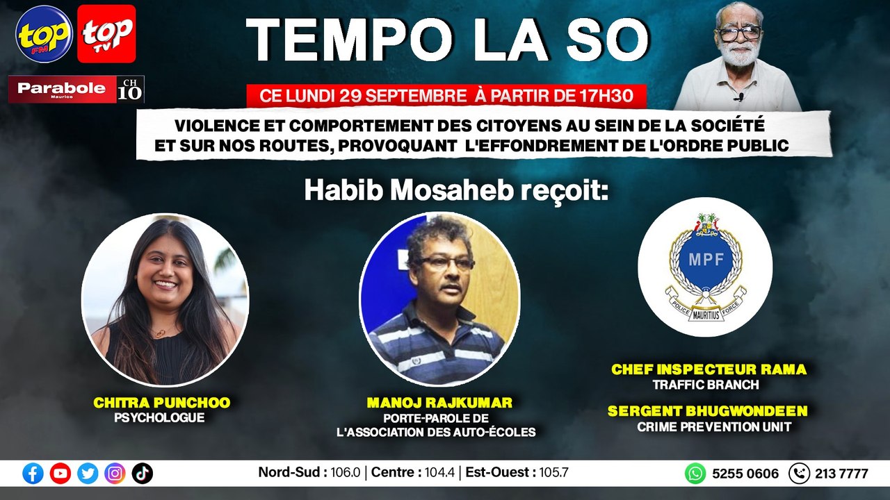 TEMPO LA SO: Violence et comportement des citoyens au sein de la société et sur nos routes – un danger pour l’ordre public