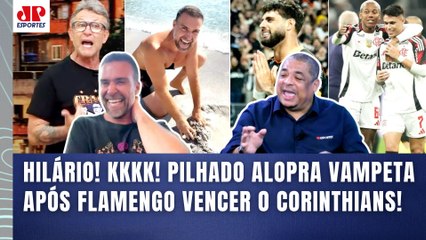 Pilhado dá "CAVADINHA" na praia, ri do Craque Neto e ALOPRA Vampeta após Flamengo VENCER Corinthians