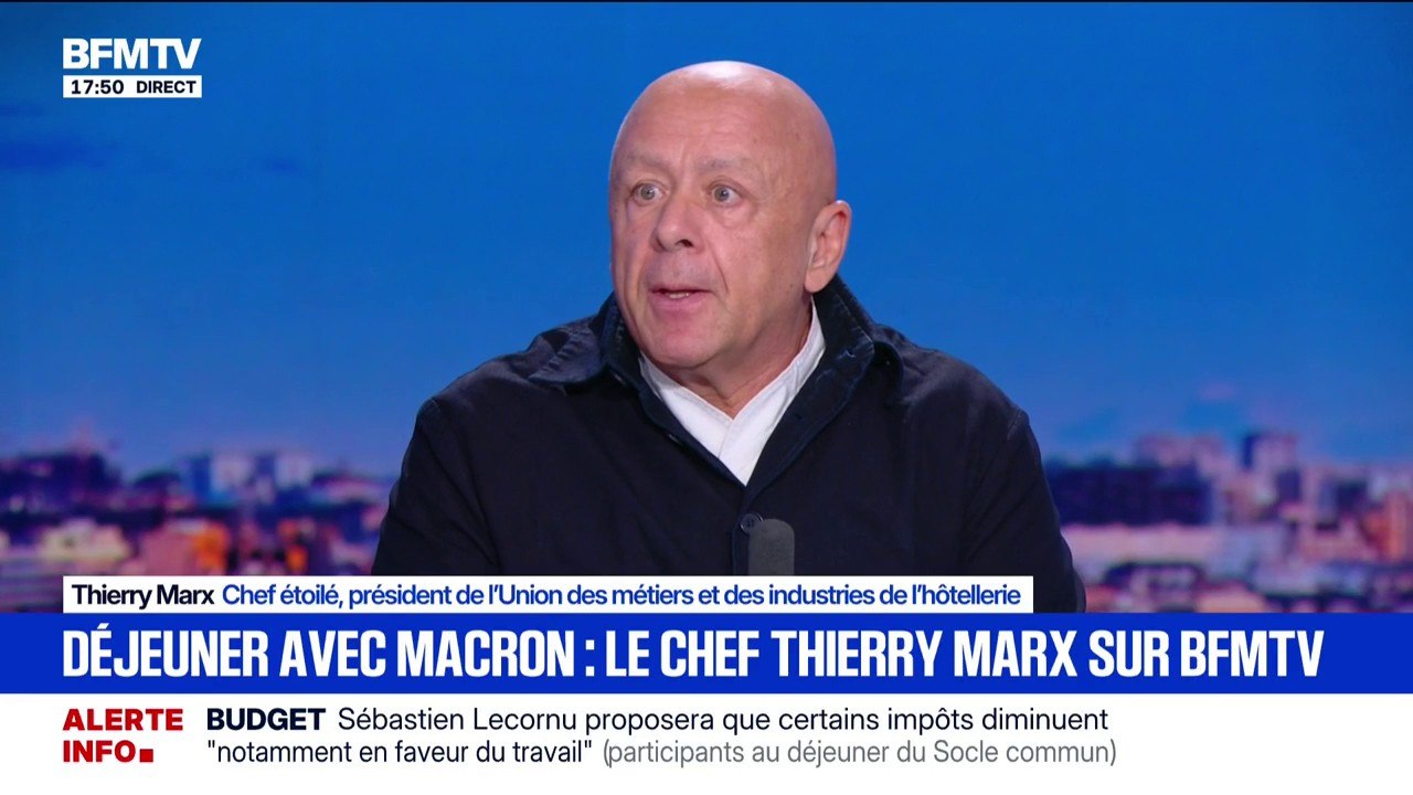 Restauration: "Les coûts de production sont tellement élevés que les restaurateurs ne s'en sortent plus", déplore Thierry Marx, chef étoilé
