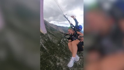 Hungover Woman Throws Up While Paragliding