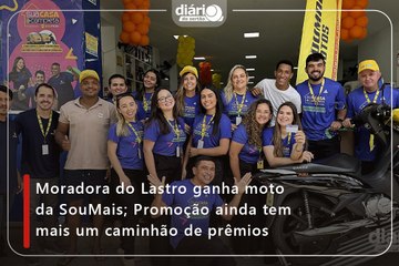 Moradora do Lastro ganha moto da SouMais; Promoção ainda tem mais um caminhão de prêmios
