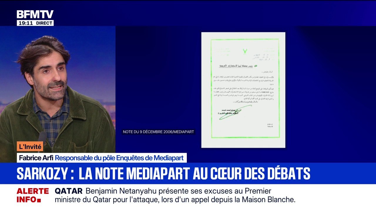 Condamnation de Nicolas Sarkozy: "Il y a probablement une erreur dans la date" de la note révélée par Médiapart, déclare Fabrice Arfi, responsable du pôle Enquête à Médiapart