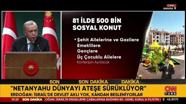 Cumhurbaşkanı Erdoğan müjdeyi verdi: 81 ilde 500 bin sosyal konut için düğmeye basıyoruz
