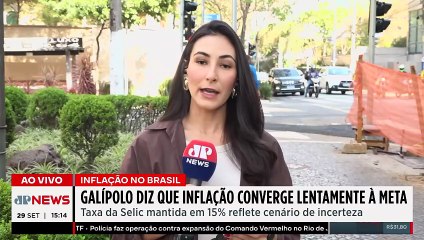 Galípolo diz que convergência da inflação para a meta de 3% está lenta | TEMPO REAL