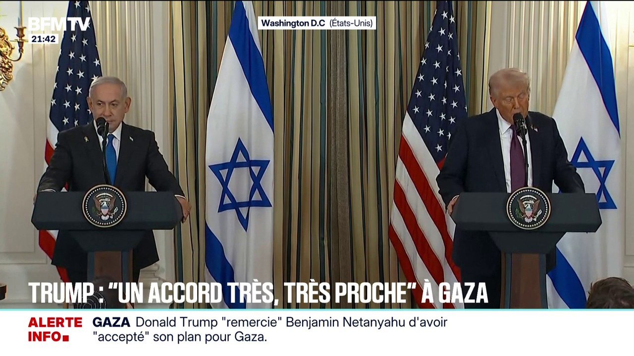 Gaza: Donald Trump évoque un "accord très, très proche" pour la paix, suite à ses échanges avec Benjamin Netanyahu