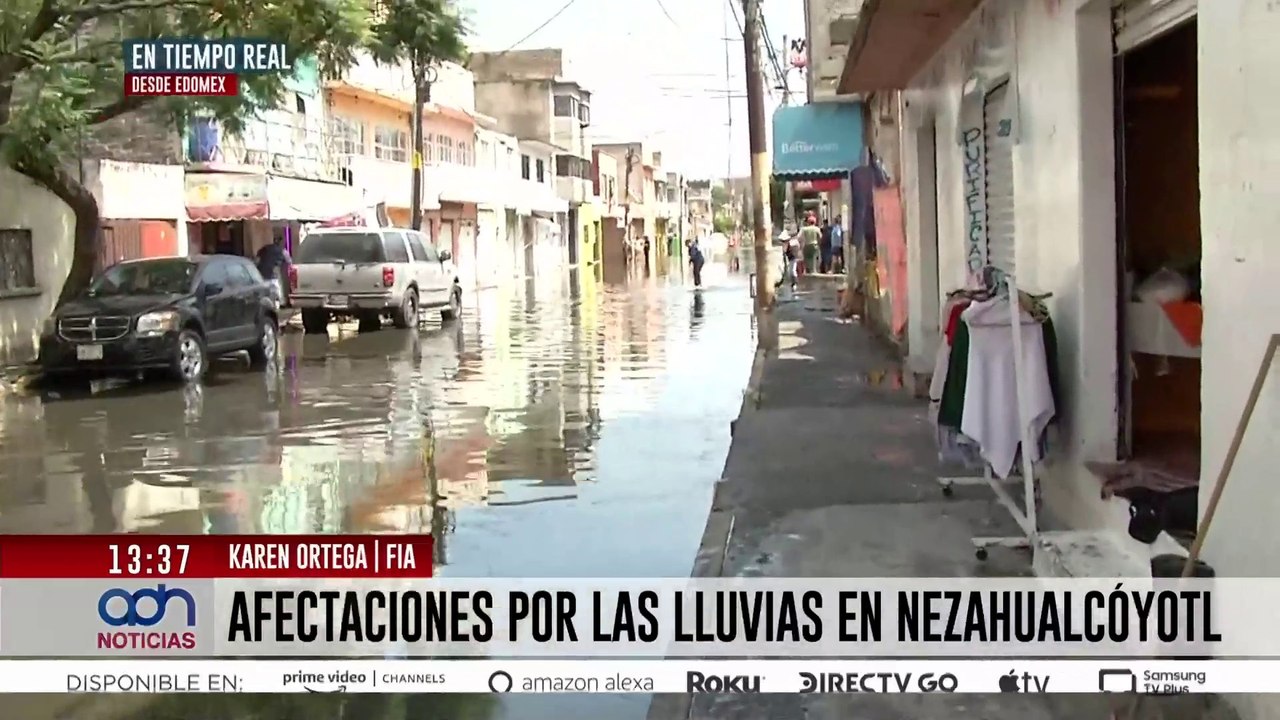 Fuertes lluvias provocan graves inundaciones en Nezahualcóyotl afectando casas y comercios