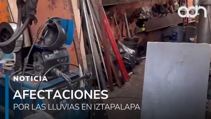 Inundación en Santa María Aztahuacán deja estragos en viviendas y calles