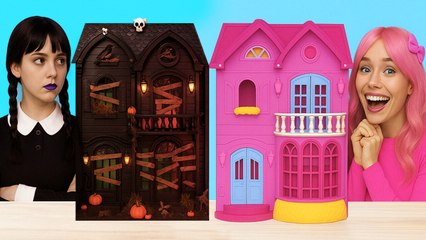 Which Aesthetic Wins? One Colored House: E-Girl vs Wednesday ⚡🖤