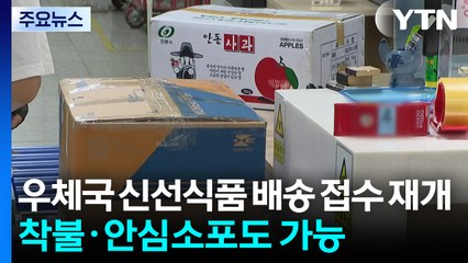 우체국 신선식품 배송 접수 재개...착불·안심소포도 가능 / YTN