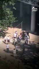 saltaron desde un cuarto piso en llamas