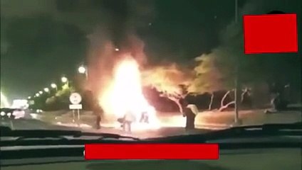 حادث تصادم أليم يتسبب في احتراق زوجه واطفالها امام زوجها بالكويت