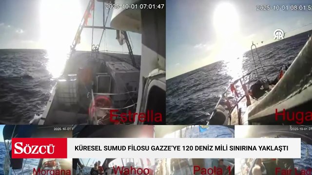 Küresel Sumud Filosu Gazze’ye 120 Deniz Mili Sınırına Yaklaştı