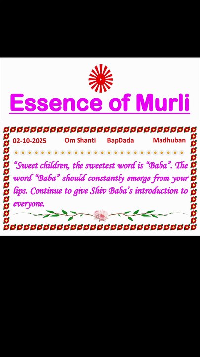 🇲🇰 Essence of Murli 2 October 2025 English in male voice| #brahmakumaris #madhuban #shantivan