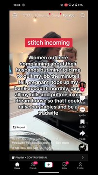 Does the #tradwife life encourage the belief that men solely have value as financial providers- 💭