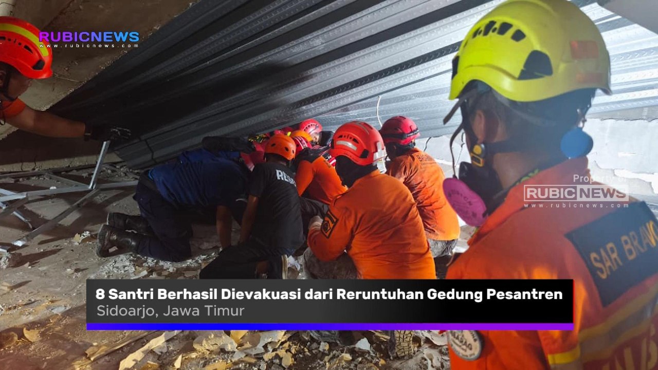 Delapan Santri Berhasil Dievakuasi dari Reruntuhan Gedung Pesantren di Sidoarjo