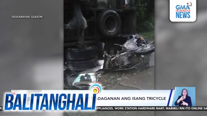 Truck, tumagilid at nadaganan ang isang tricycle | Balitanghali