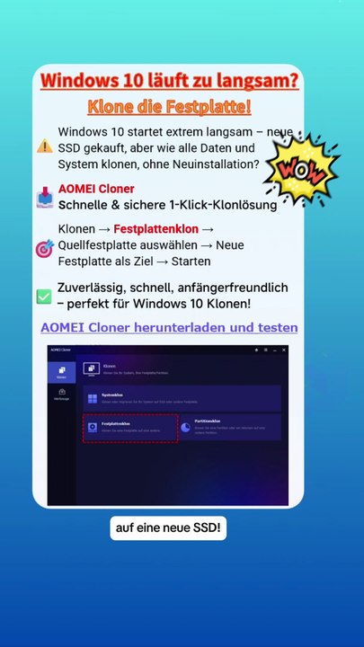 Windows 10 läuft zu langsam? Klone die Festplatte! 🚀