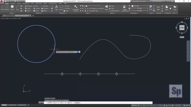Autocad - Dividir línea en partes iguales. Dividir en segmentos iguales. Tutorial en español HD