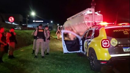 Homem é preso após tentativa de fuga com caminhão carregado de cigarros na BR-277 em Cascavel