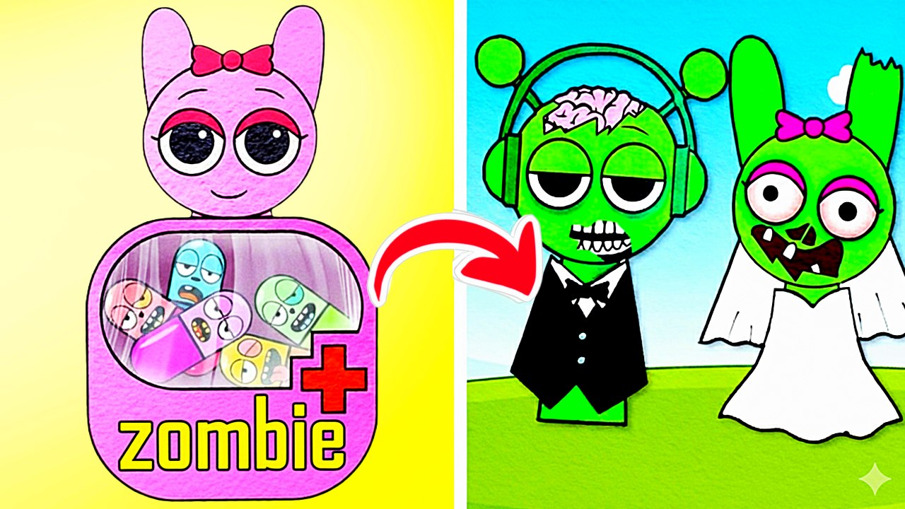 DIY Hospital for Helping Sprunki Zombie! *Huge Incredibox Gamebook & DIY Paper Crafts*