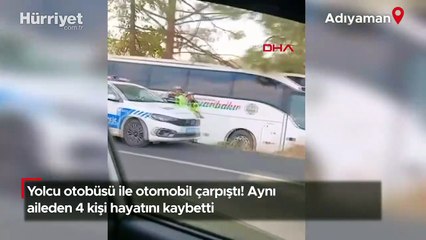 Yolcu otobüsü ile otomobil çarpıştı! Aynı aileden 4 kişi hayatını kaybetti